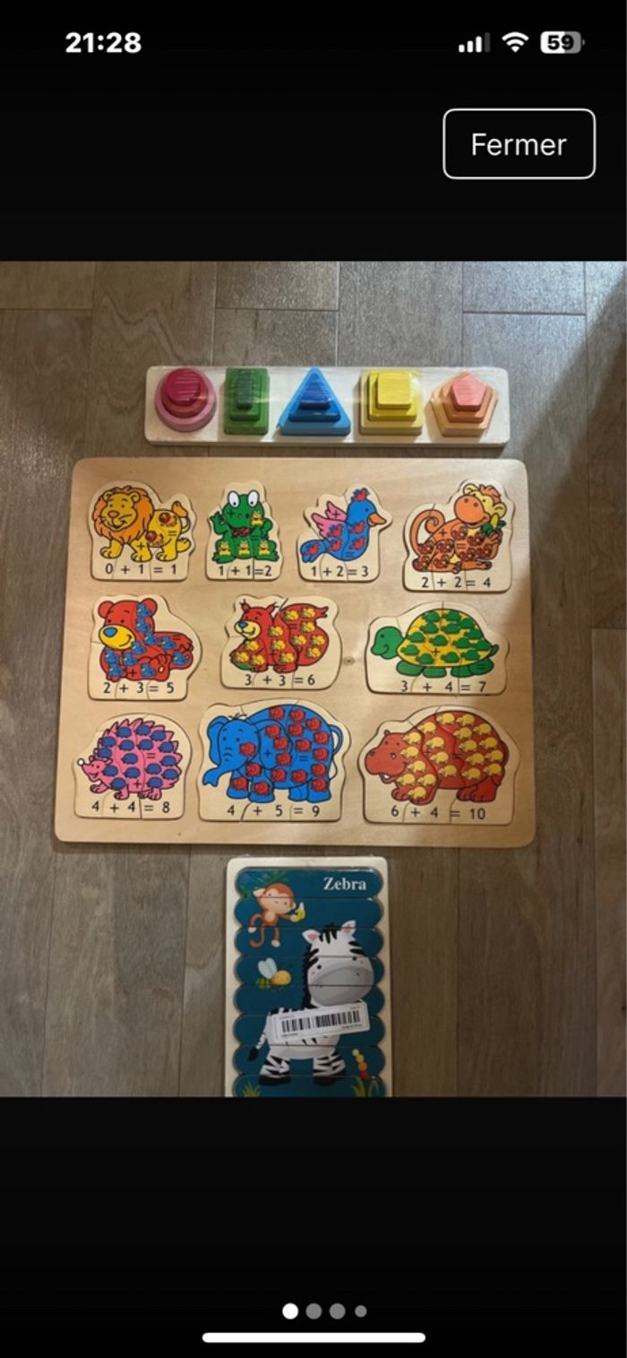 Lot puzzles en bois