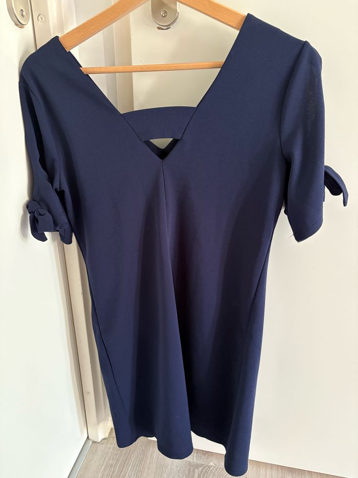 Robe courte droite bleu marine cache cache - photo numéro 3