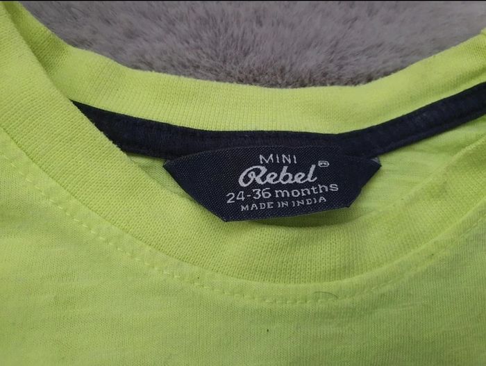 T.shirt manches courtes jaune fluo Mini Rebel 24-36 mois - photo numéro 5