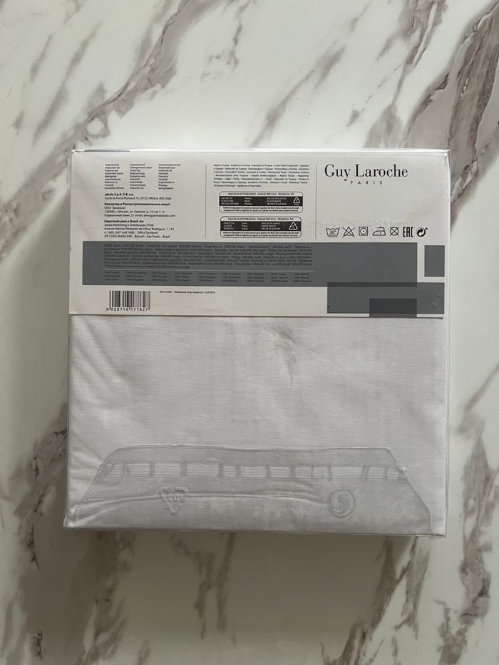 Drap housse Guy Laroche blanc 160x200 cm en coton neuf avec étiquett - photo numéro 2