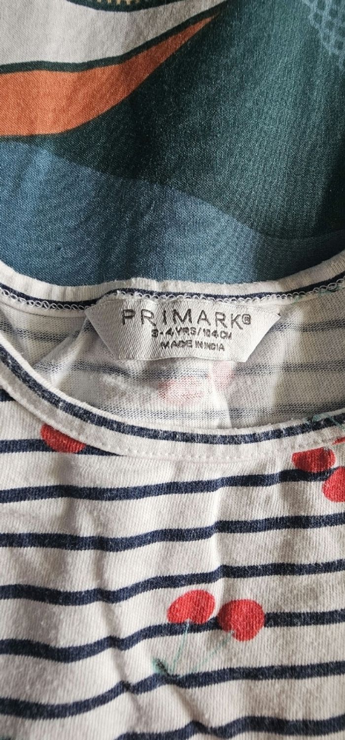 Robe fille rayée marin et cerises Primark 3 4 ans - photo numéro 2