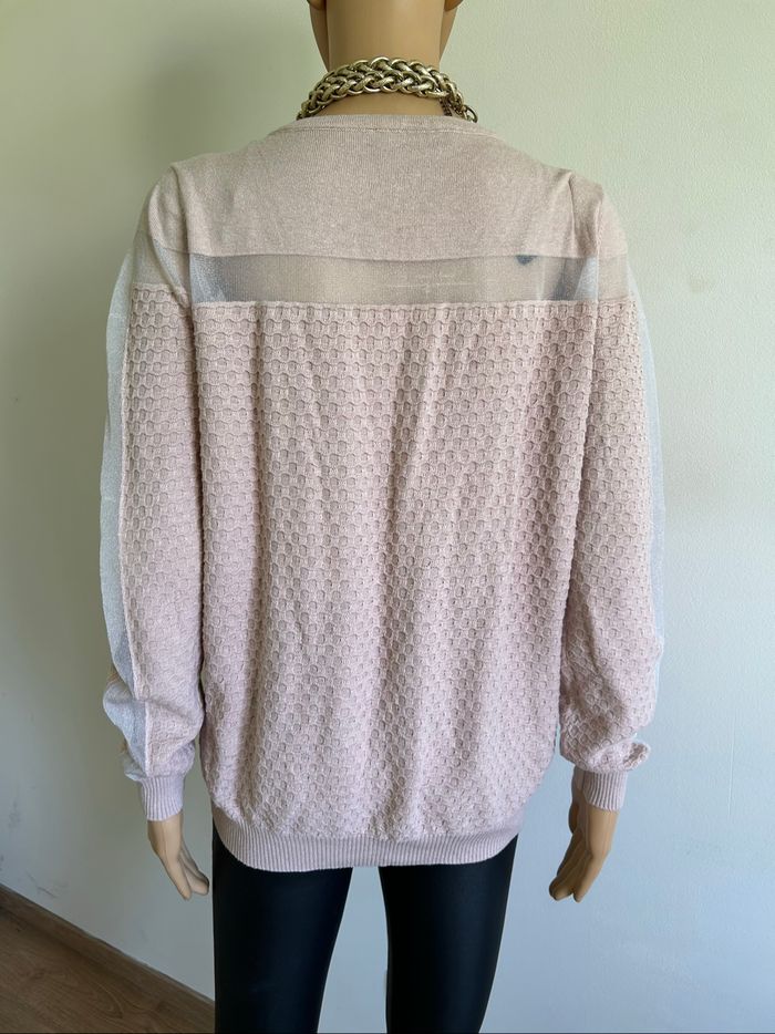 Pull rose clair à manches longues Morgan taille L bon état - photo numéro 5