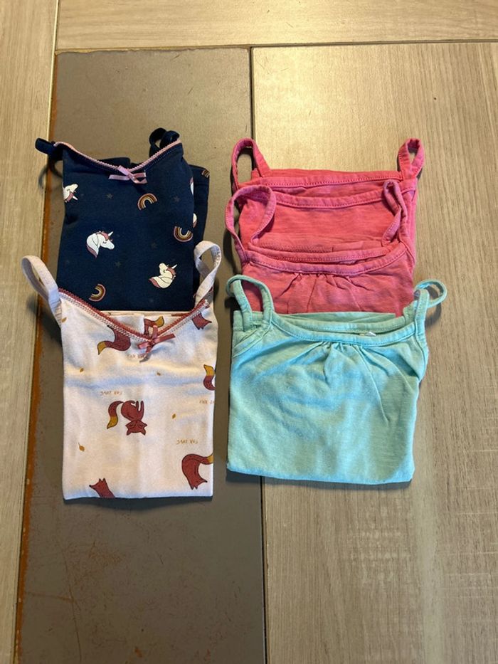 Lot de 5 débardeurs fille 2-3 ans