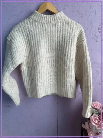 Pull en maille blanc cassé H&M - Taille S