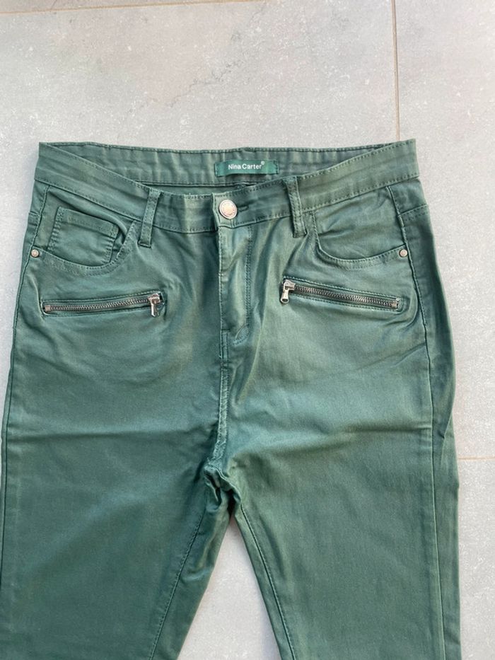 Pantalon vert effet huilé - photo numéro 3