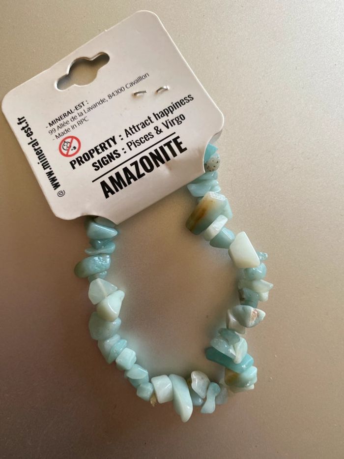 Bracelet en pierres bruts Amazonite - photo numéro 2