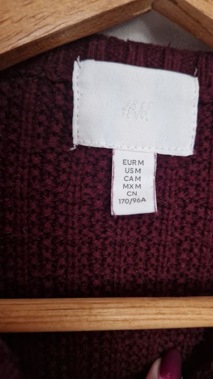 Veste cardigan bordeaux H&M - photo numéro 4