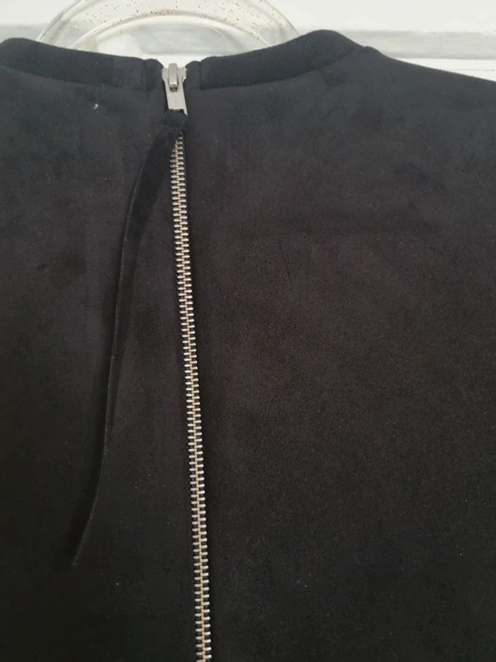 Tee-shirt shirt noir suédine M zara - photo numéro 4