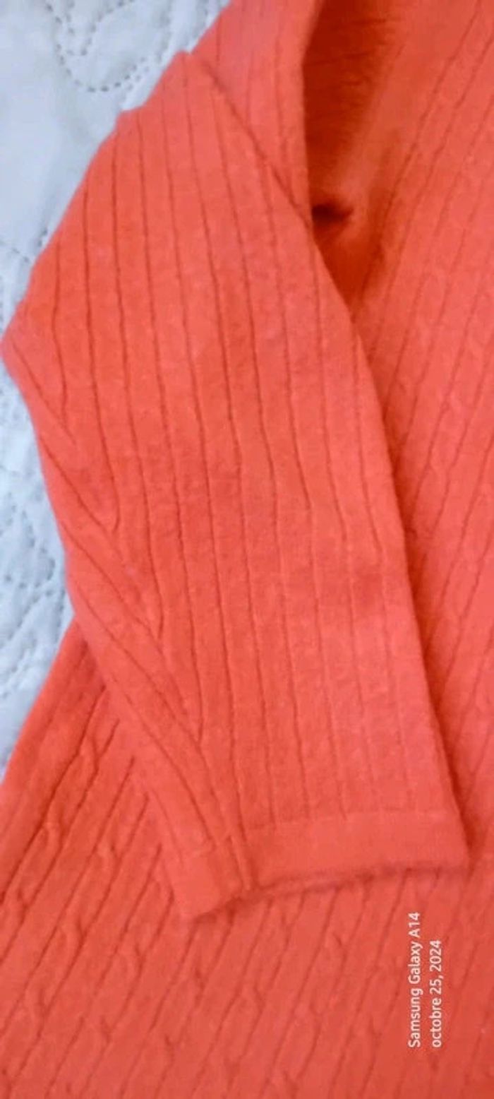 Pull court maille torsadée corail femme S Emme elle made in Italia - photo numéro 11