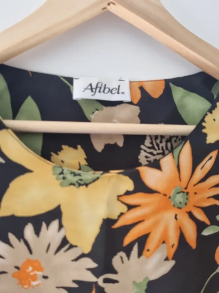 Blouse vintage fleurie manches courtes - photo numéro 3