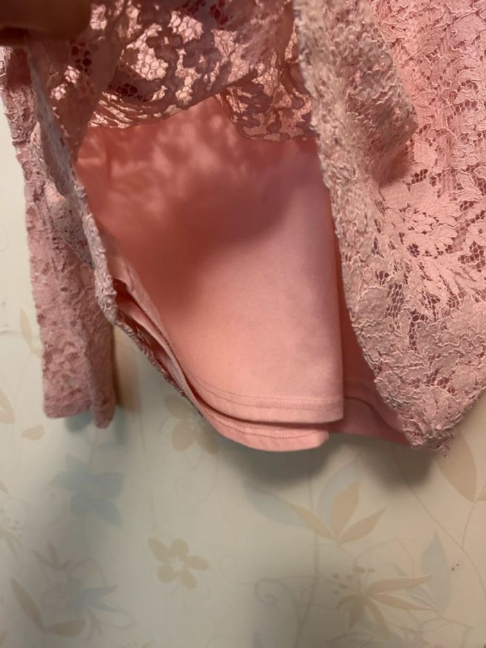 Blouse romantique couleur rose en dentelle - photo numéro 6