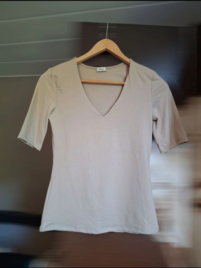 Tee-shirt col V stretch