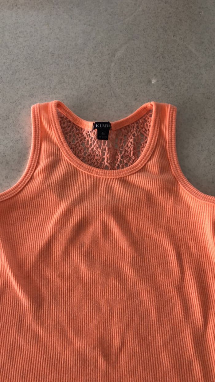 Débardeur orange fluo fille 4 ans - photo numéro 2