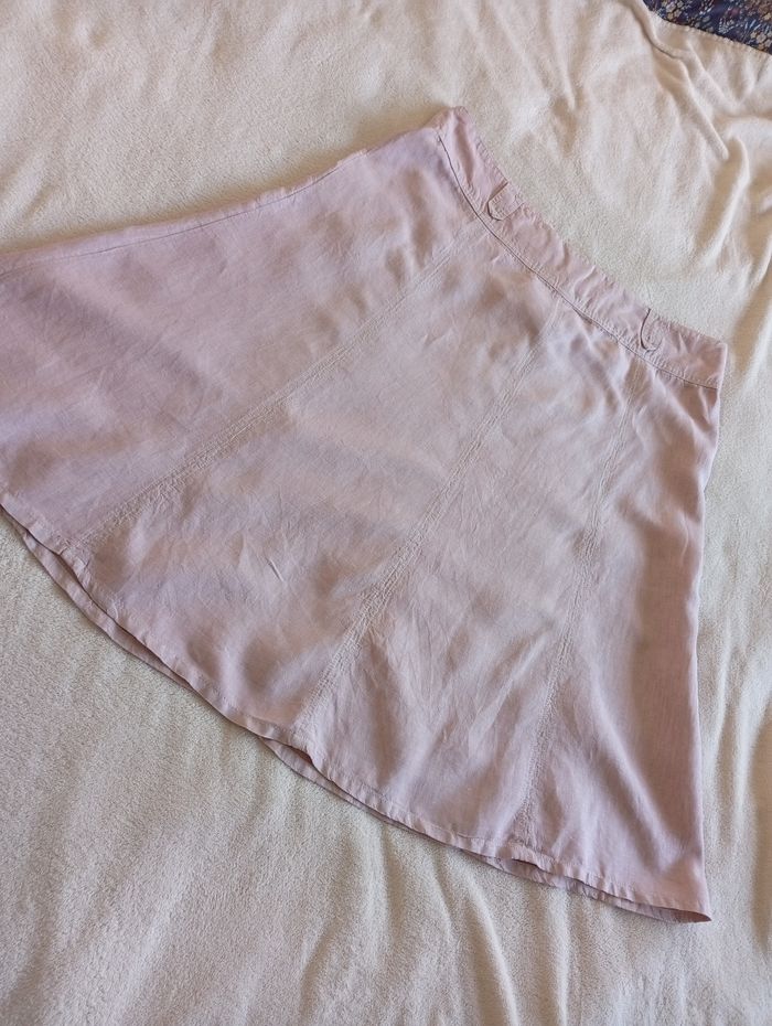 Jupe en lin vieux rose 48 - photo numéro 2