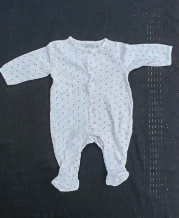 Pyjama blanc motifs multicolores Premaman 3 mois Fille