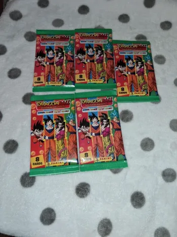 Lot de 5 pochettes booster dragonball dragon ball universal cartes panini neuves
