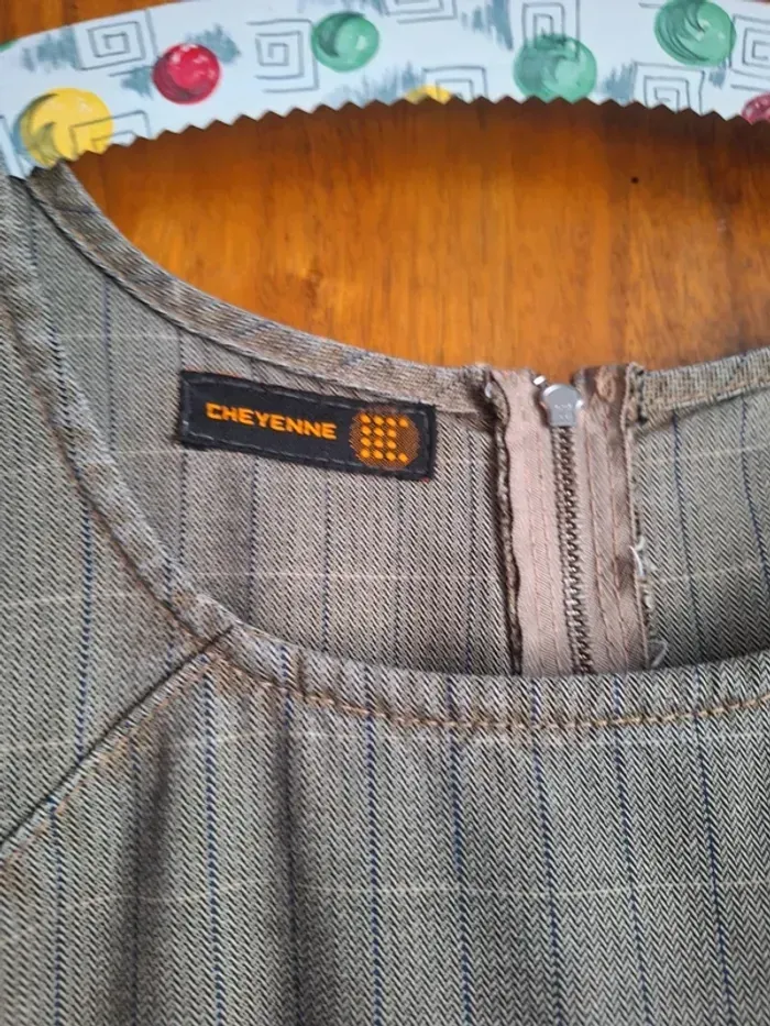 Robe chasuble à carreaux marque Cheyenne - photo numéro 2