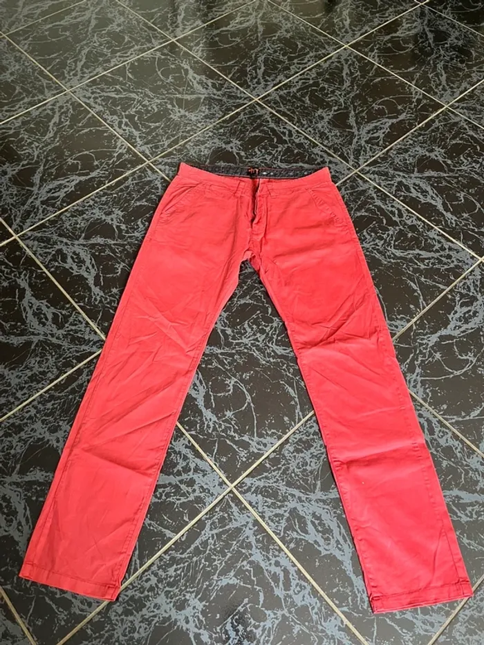 Pantalon chino rouge 48