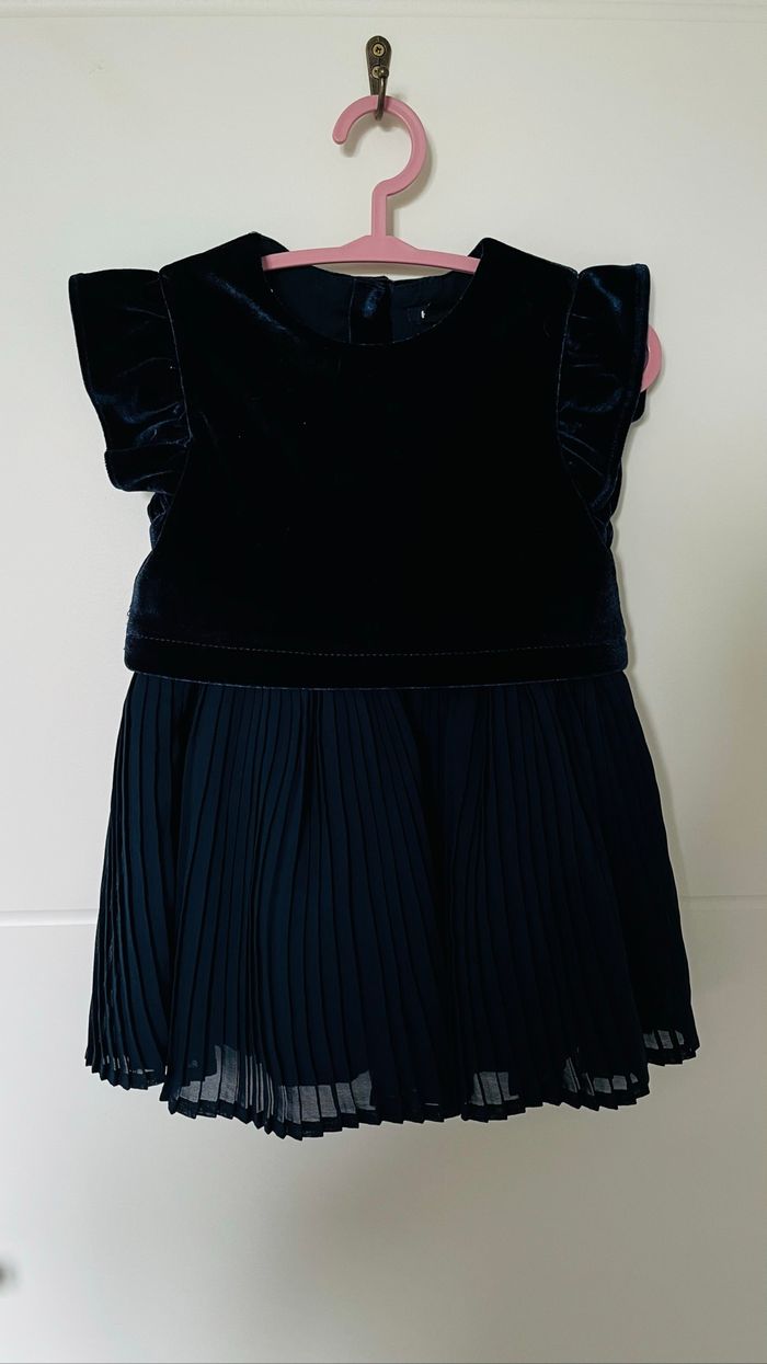 Robe plissée velours