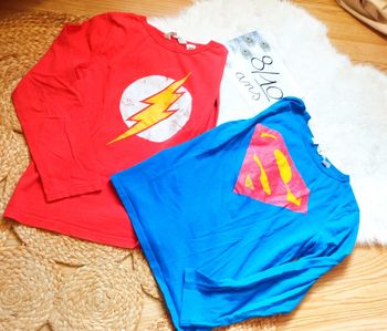Lot t-shirts mixte 8/10ans flash superman h&m