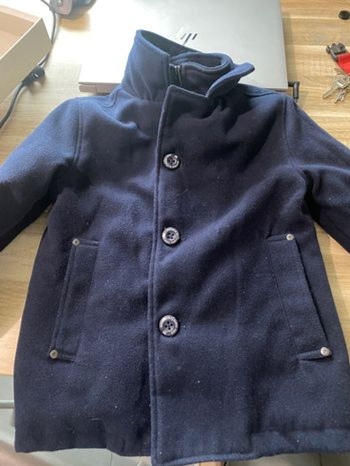 Manteau fermeture éclair et boutons bleu marine 8 ans - photo numéro 3