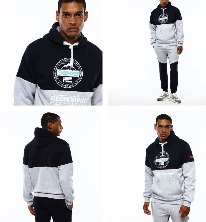 Sweatshirt à capuche neuf Geographical Norway taille 3 XL - photo numéro 2