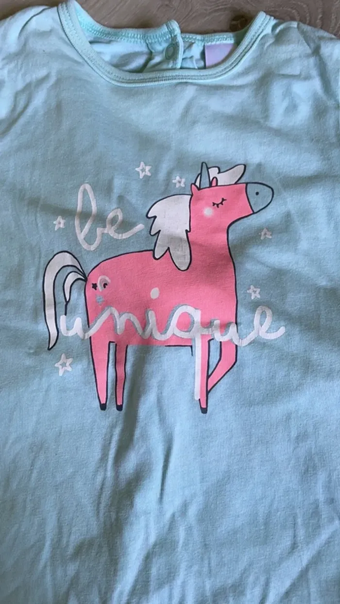 Pyjama été en coton motif licorne - photo numéro 2