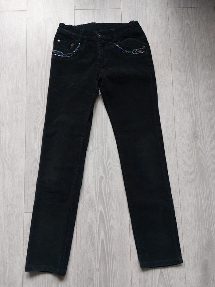 Pantalon en velours noir Miss Gems taille 14 ans