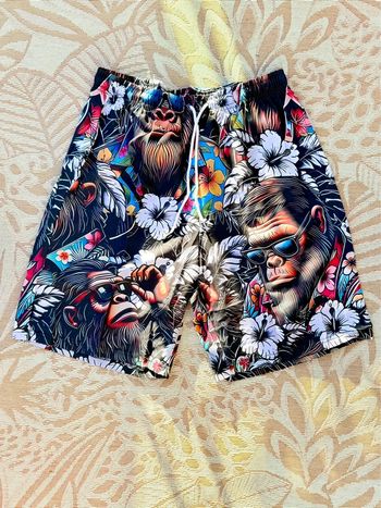Short de bain singe hawaïen