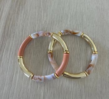 Lot de 2 Magnifiques bracelets neufs perles tubes 