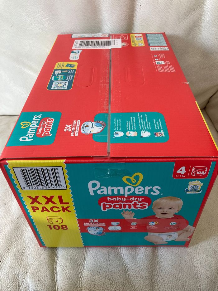 Pack XXL 108 Couches culottes Pampers Baby Dry Pants Taille 4 (9-15 kg)