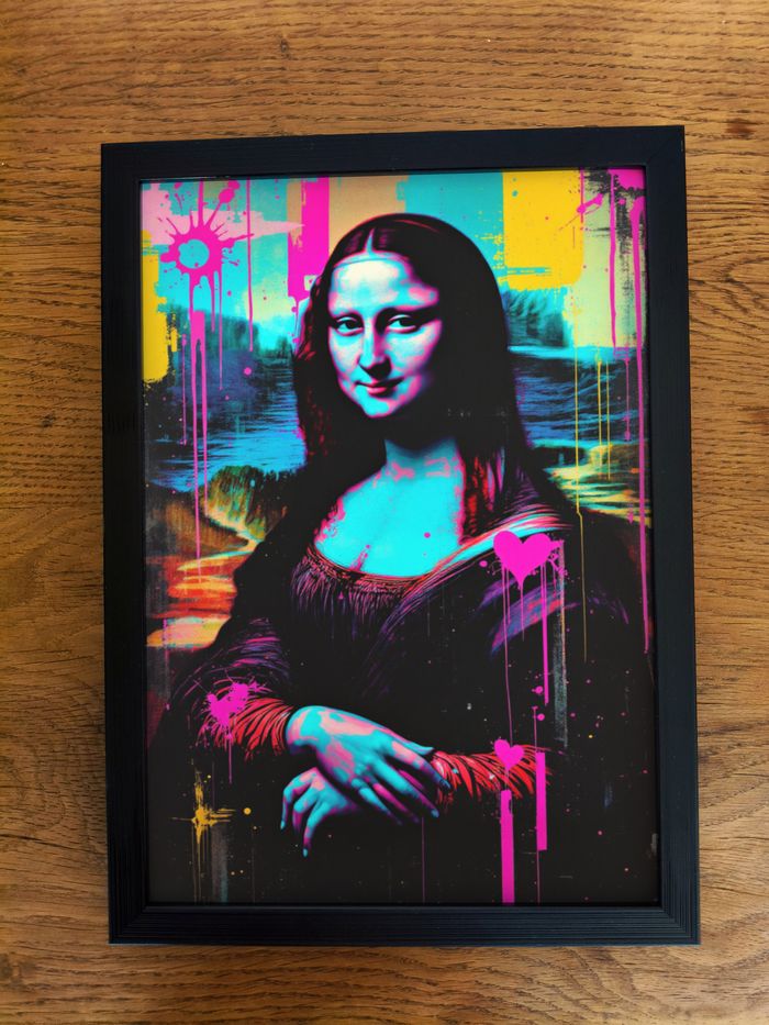 Poster Affiche A4 (21 × 29,7 cm) pop art fluo – Déco murale inspirée d’art classique - photo numéro 3