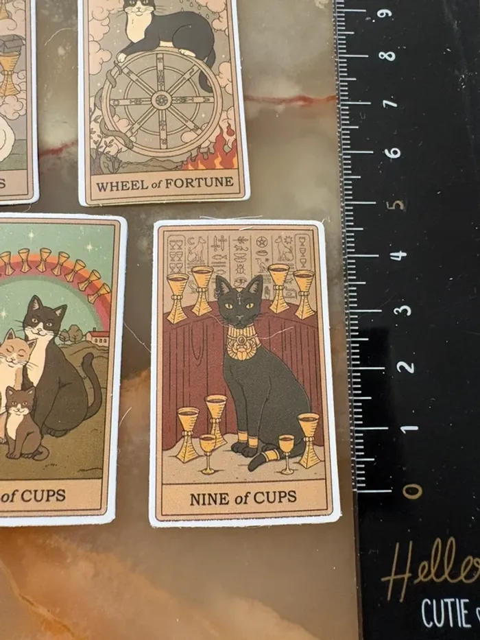 Stickers cartes de tarot chats 15 pièces - photo numéro 3