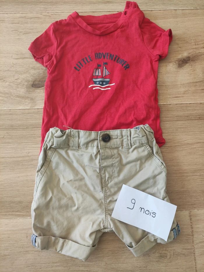 Ensemble t shirt et short 9 mois