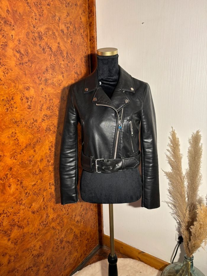 Perfecto en simili cuir noir ZARA - Taille S