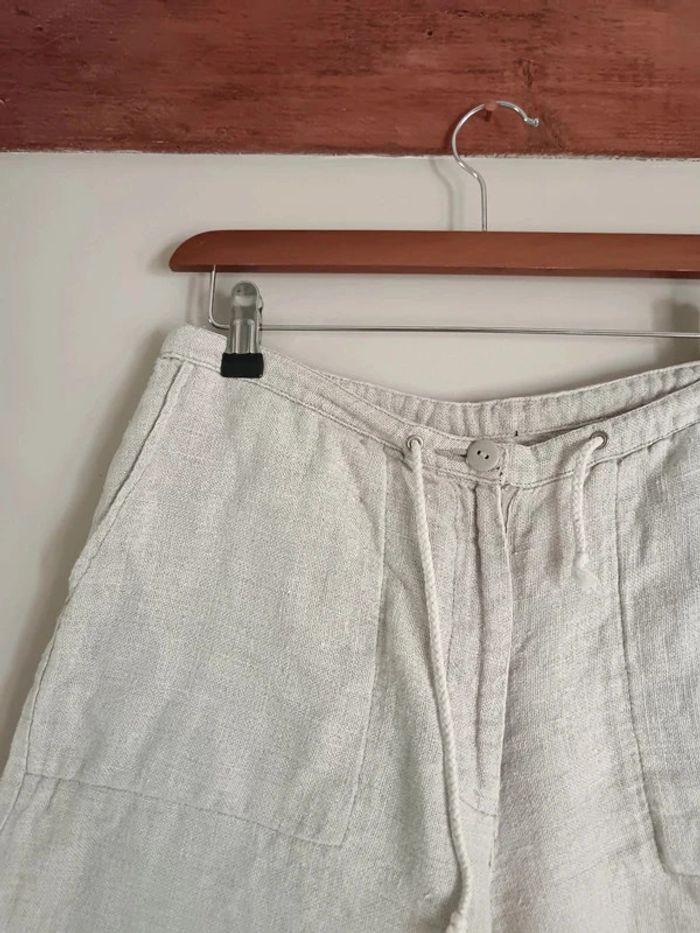 Short beige large en lin - photo numéro 6