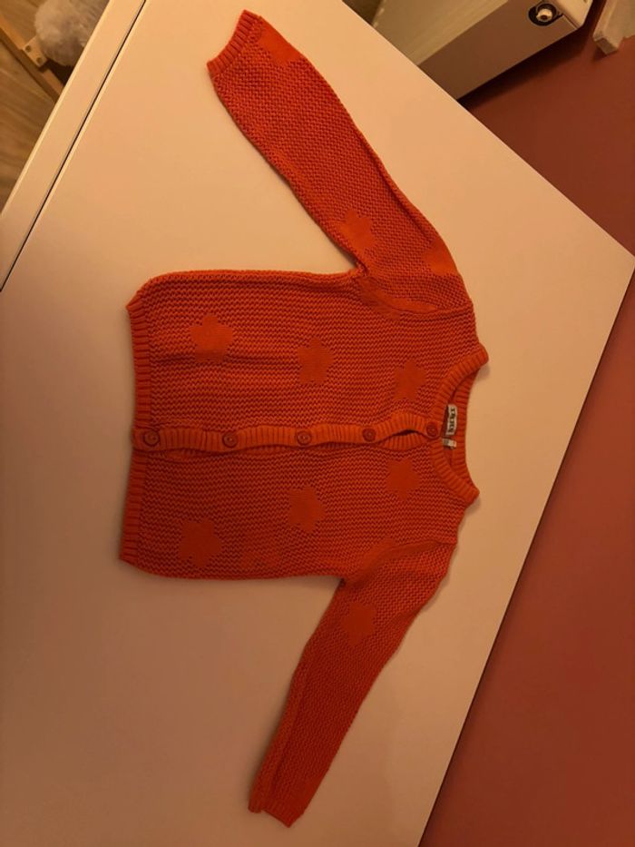 Gilet + t-shirt longues manches IKKS rouges 18M/80 - photo numéro 8