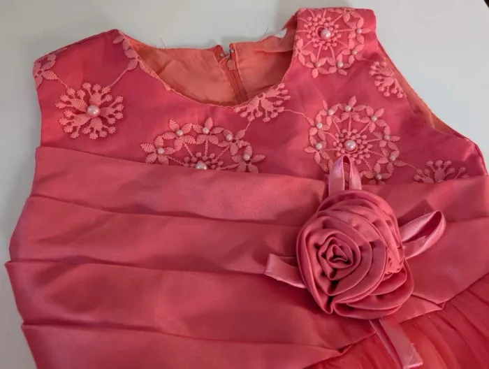 Robe cocktail soirée fêtes Noel mariage rose fuchsia 3 ans - photo numéro 3