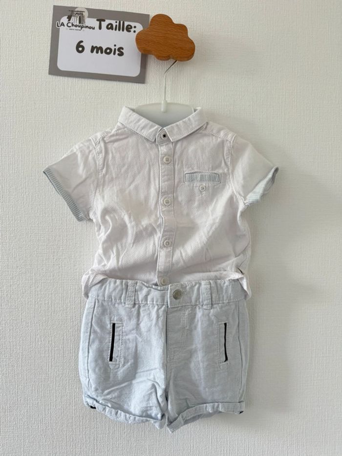Ensemble chemise short - taille 6 mois 🌼