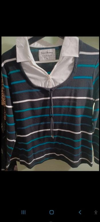Pull col chemise femme taille L canda