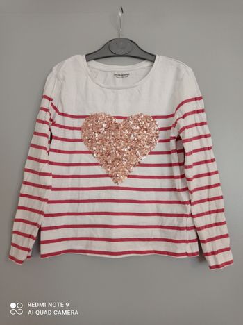 T-shirt rayures coeur 5ans