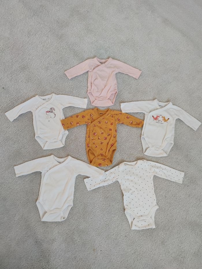 Lots de 6 bodys bébé fille