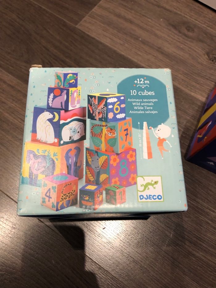 Cubes Djeco a empiler motif animaux