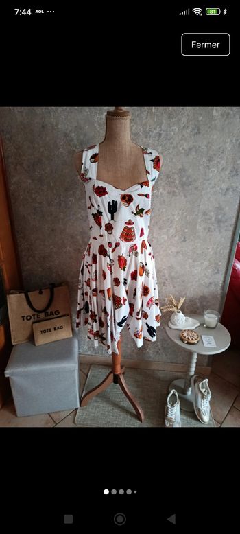 Mini robe rétro rockabilly Pin up motif mexicain 