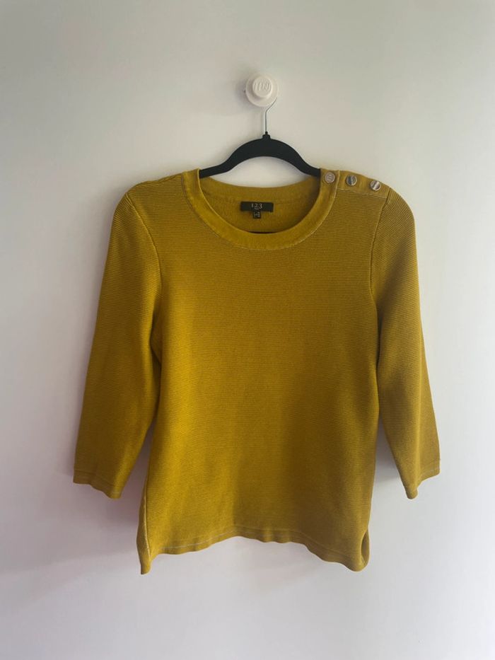 Pull vert 1.2.3 manches 3/4