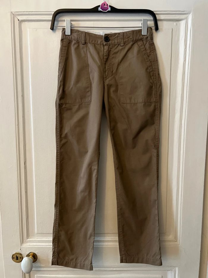 Pantalon droit en toile de coton tabac 10 ans - Bonpoint