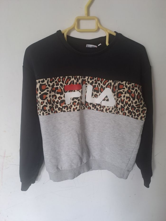 Sweat noir, gris, léopard FILA Taille S - photo numéro 2