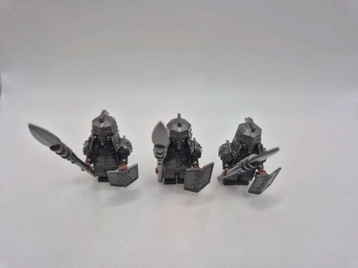 Figurines type lego 3 guerriers nains seigneur des anneaux / hobbit - photo numéro 6