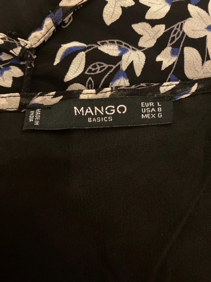🌸 Robe courte noire à fleurs Mango – Taille M - photo numéro 6