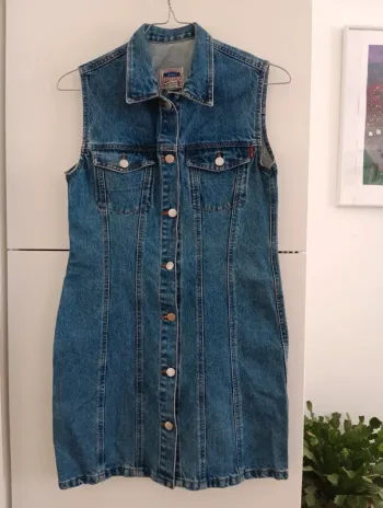 Robe en jean vintage boutonnée taille M
